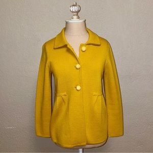 J. Crew Mustard Yellow Button Down 100% Wool‎ Cardigan Sweater